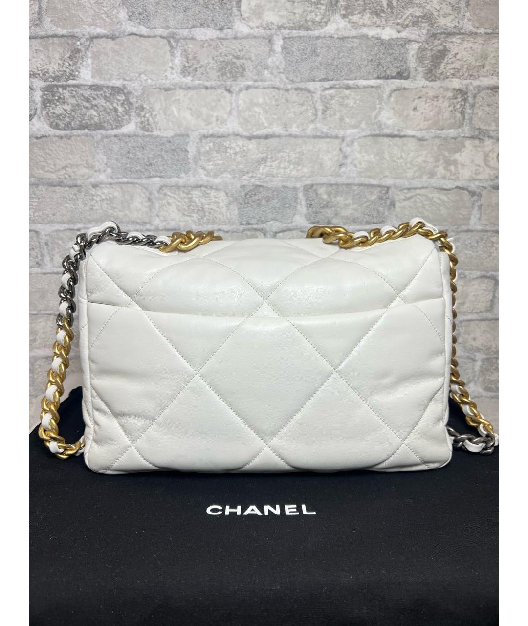 CHANEL Белая кожаная сумка через плечо, фото 4