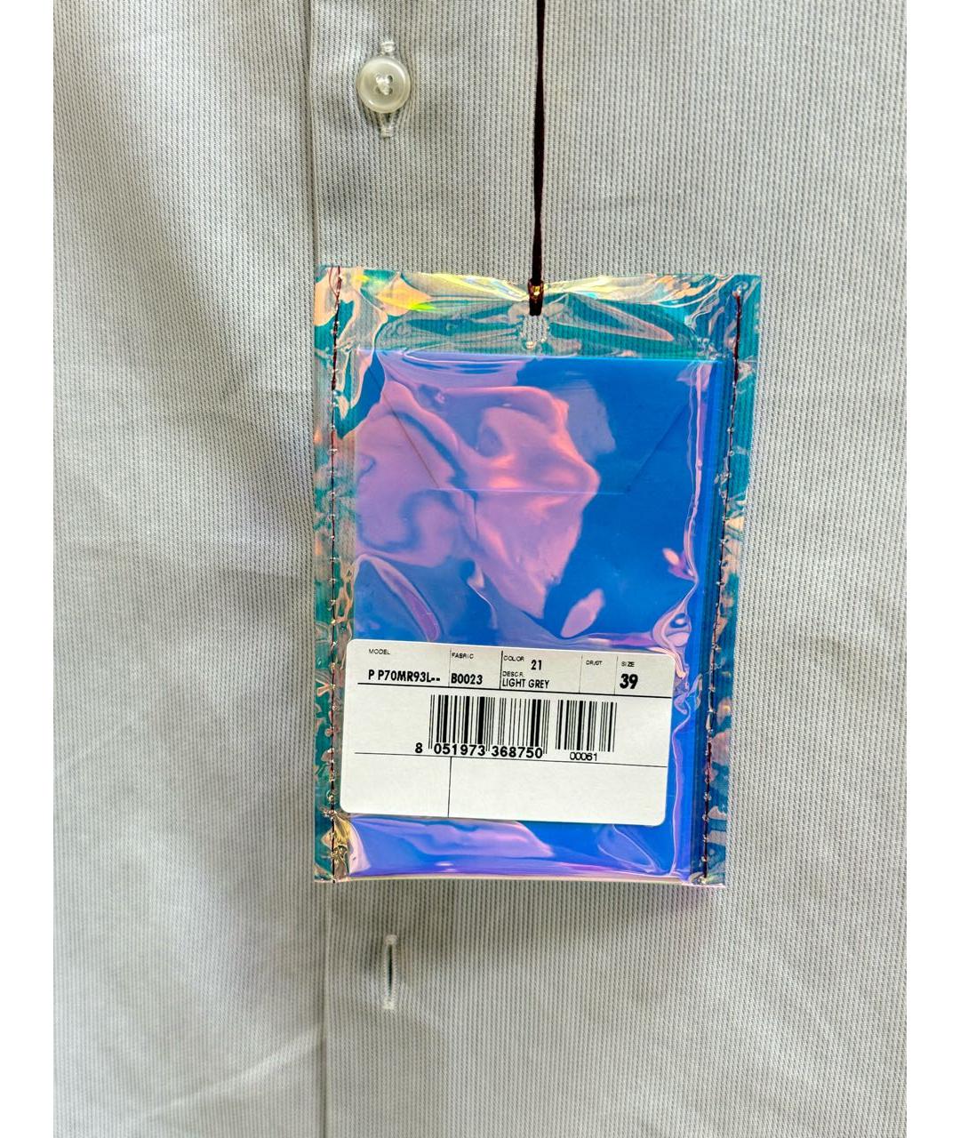 PAL ZILERI Серая хлопковая классическая рубашка, фото 3