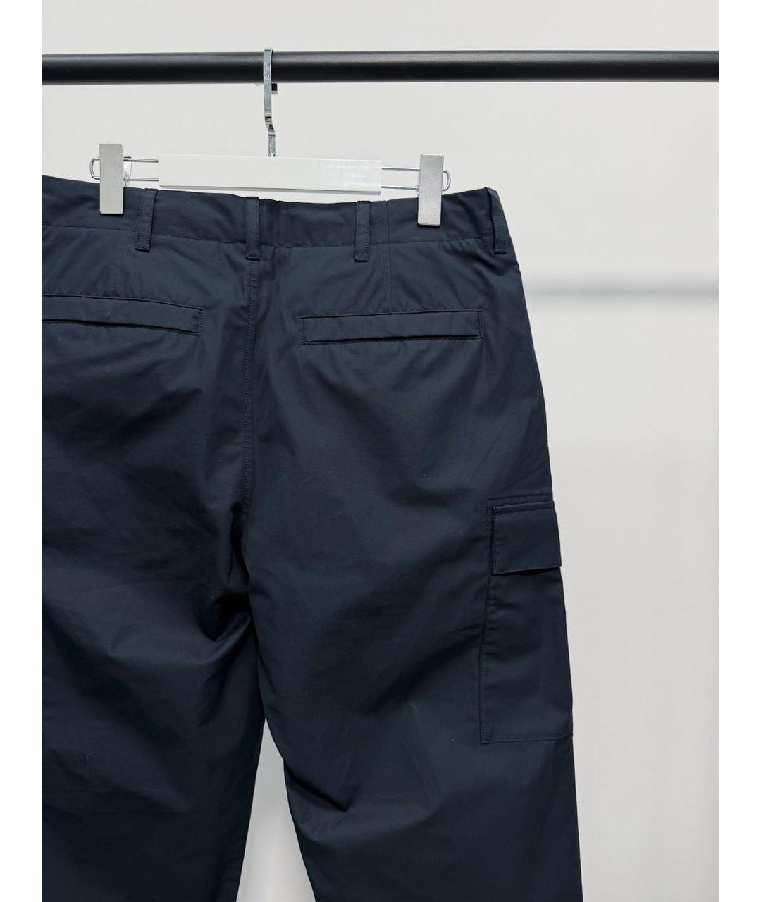 STONE ISLAND Темно-синие хлопковые повседневные брюки, фото 4