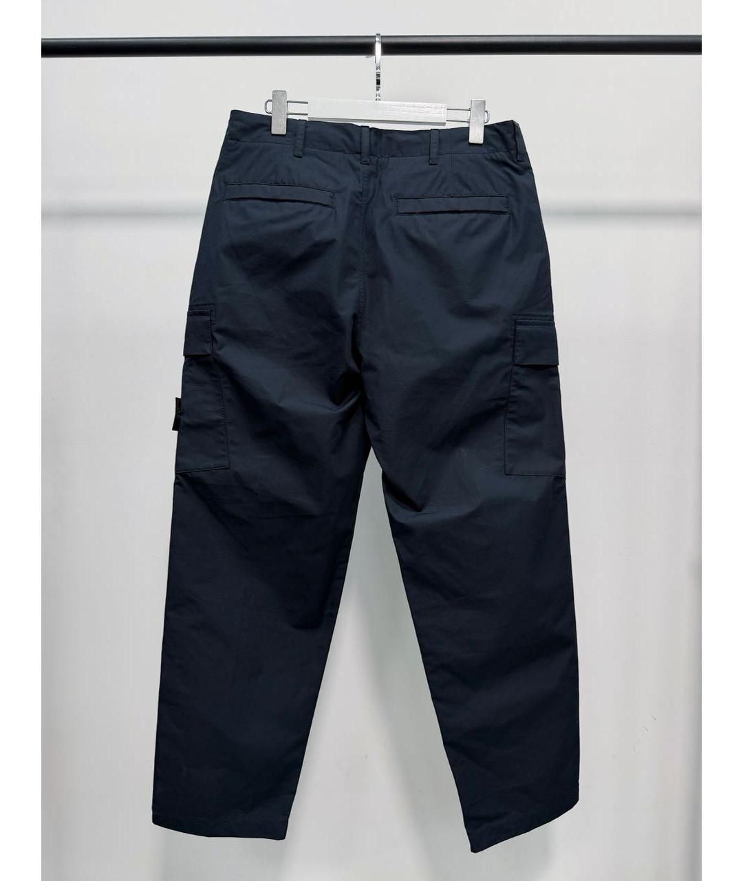 STONE ISLAND Темно-синие хлопковые повседневные брюки, фото 3