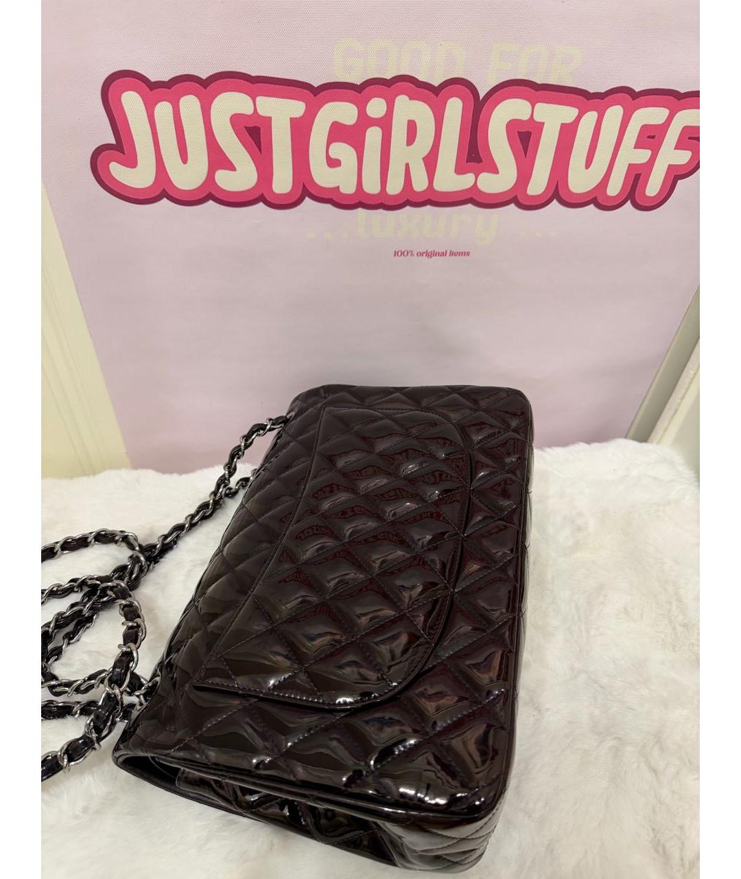 CHANEL Коричневая сумка через плечо из лакированной кожи, фото 7