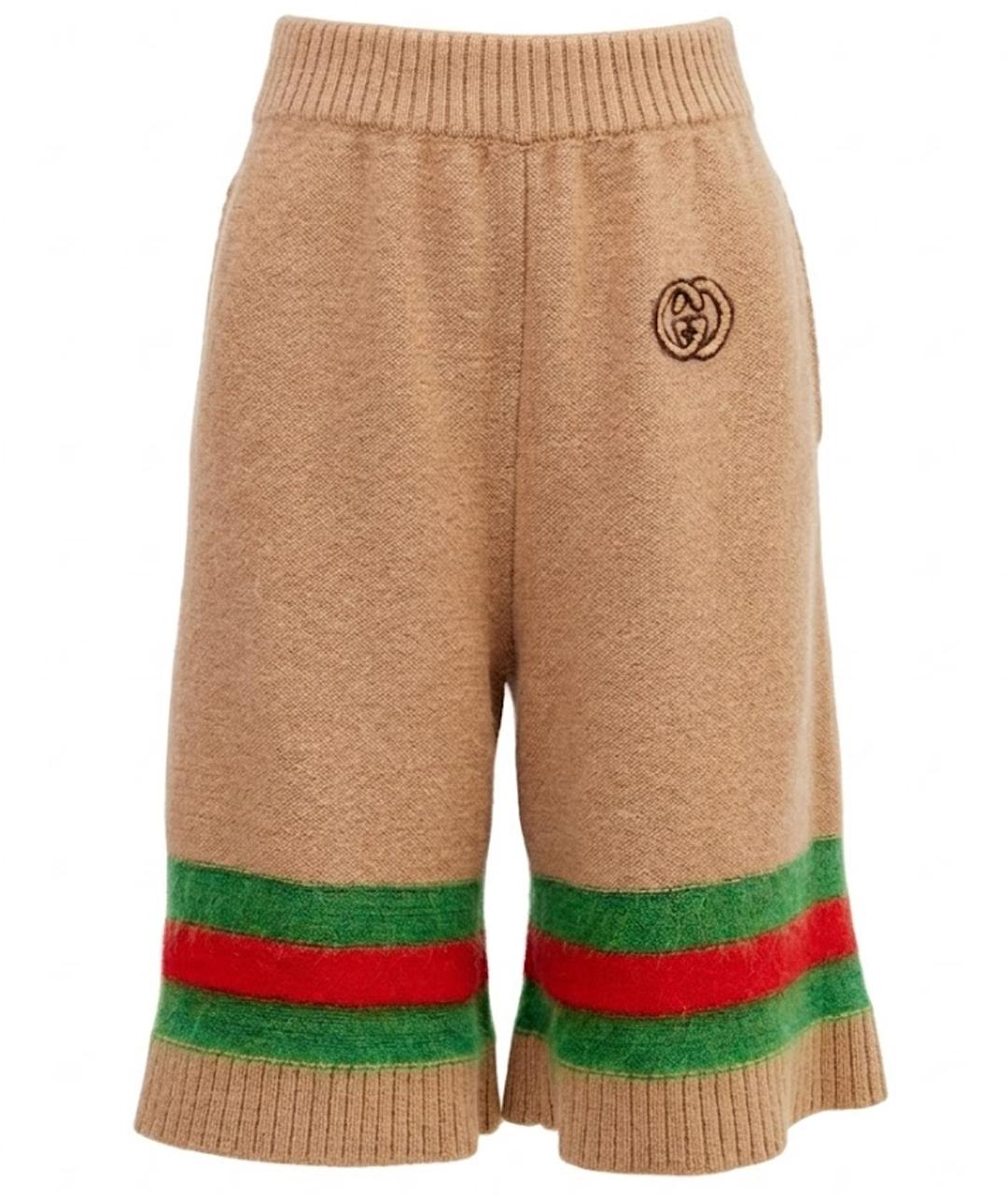 GUCCI Бежевые шерстяные шорты, фото 1