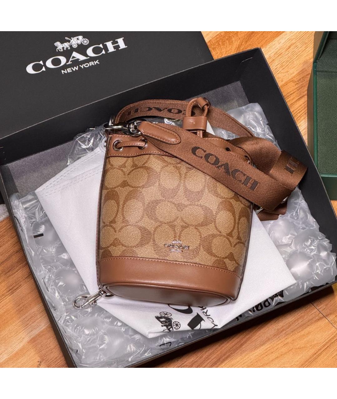 COACH Коричневая сумка через плечо, фото 3