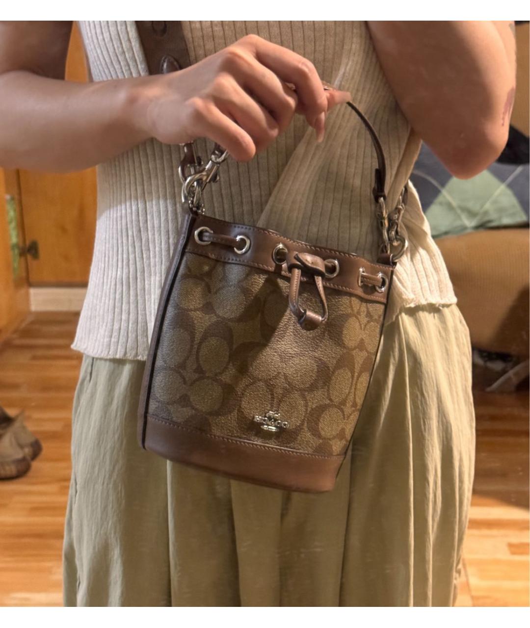 COACH Коричневая сумка через плечо, фото 4