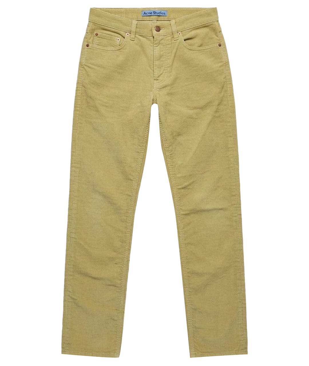 ACNE STUDIOS Горчичные велюровые прямые брюки, фото 1