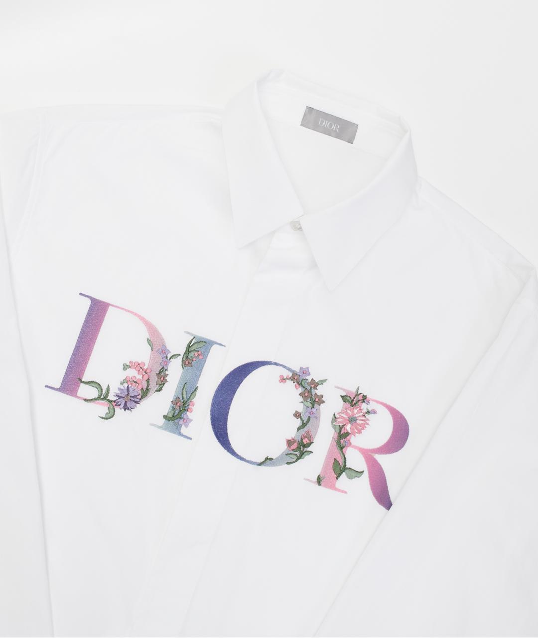 CHRISTIAN DIOR Белая хлопковая классическая рубашка, фото 5