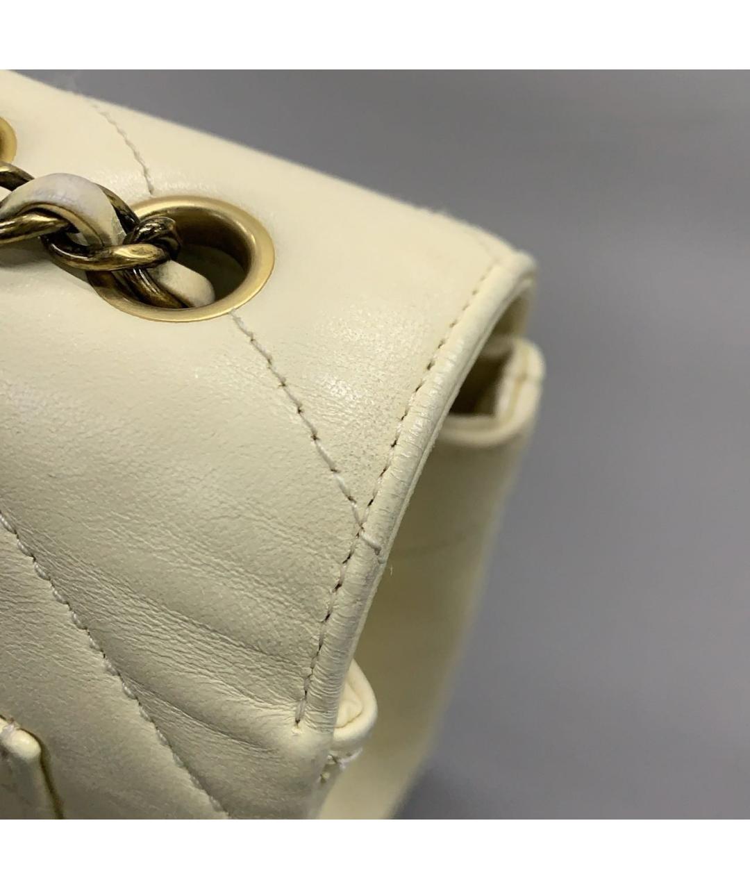 CHANEL Белая кожаная сумка через плечо, фото 4