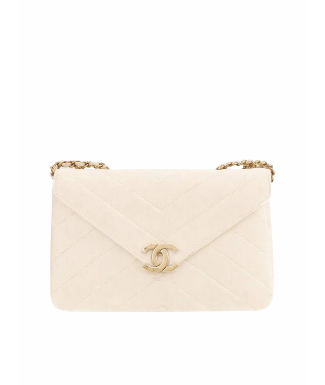 CHANEL Белая кожаная сумка через плечо, фото 1