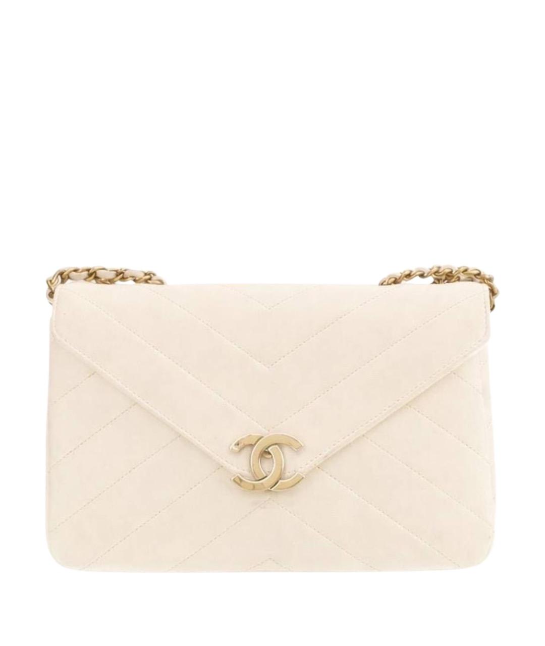 CHANEL Белая кожаная сумка через плечо, фото 9