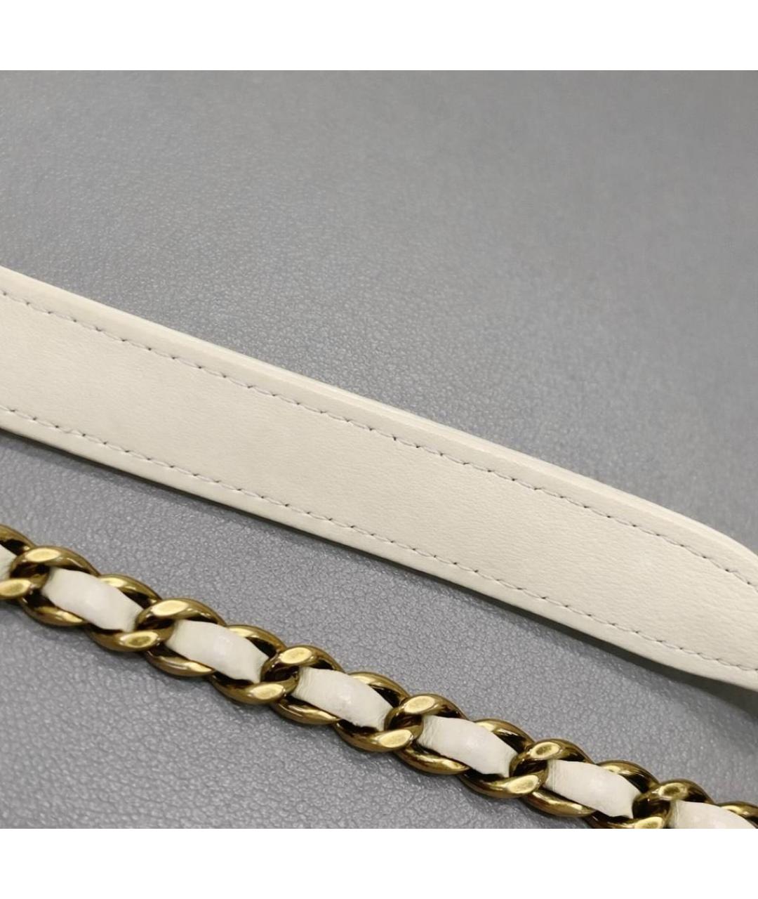 CHANEL Белая кожаная сумка через плечо, фото 7