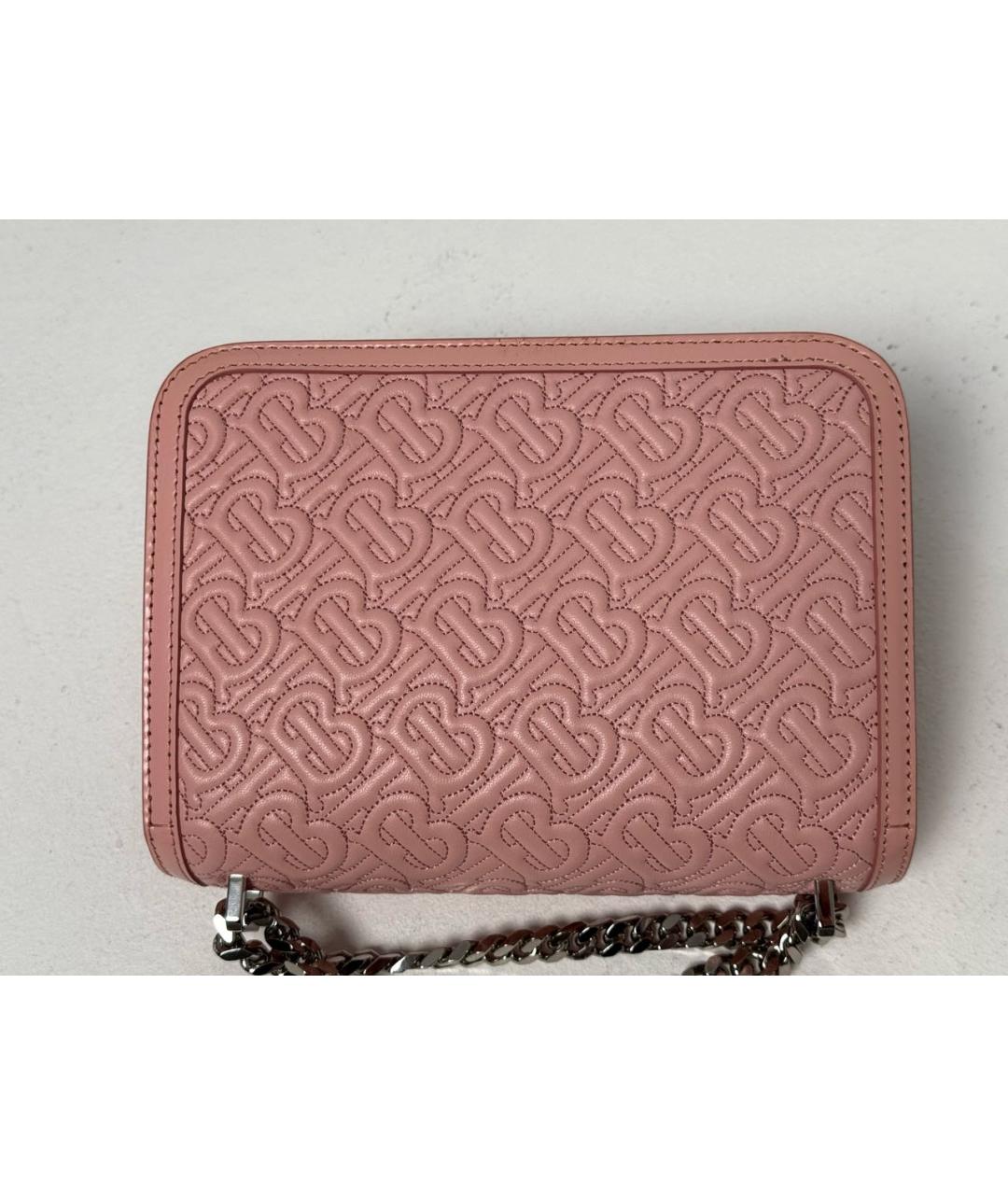 BURBERRY Розовая кожаная сумка через плечо, фото 3