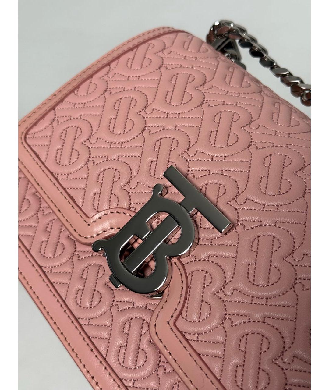BURBERRY Розовая кожаная сумка через плечо, фото 6