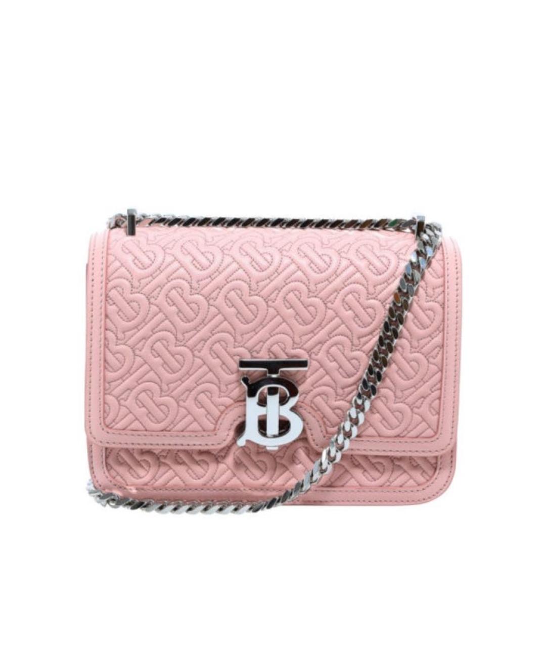 BURBERRY Розовая кожаная сумка через плечо, фото 7