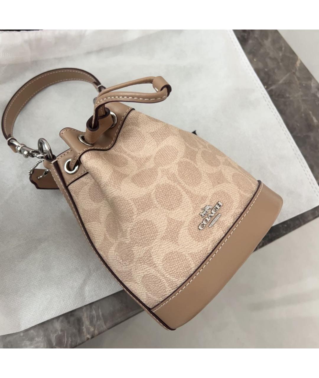 COACH Бежевая сумка через плечо, фото 4