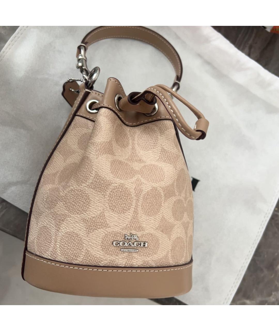COACH Бежевая сумка через плечо, фото 5