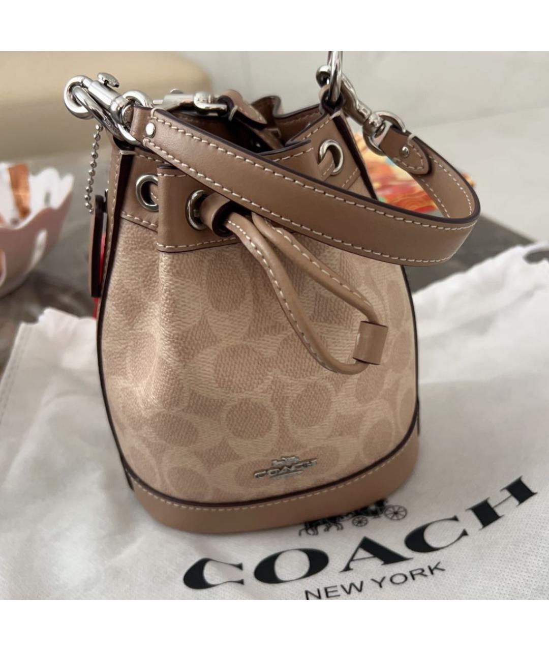 COACH Бежевая сумка через плечо, фото 3