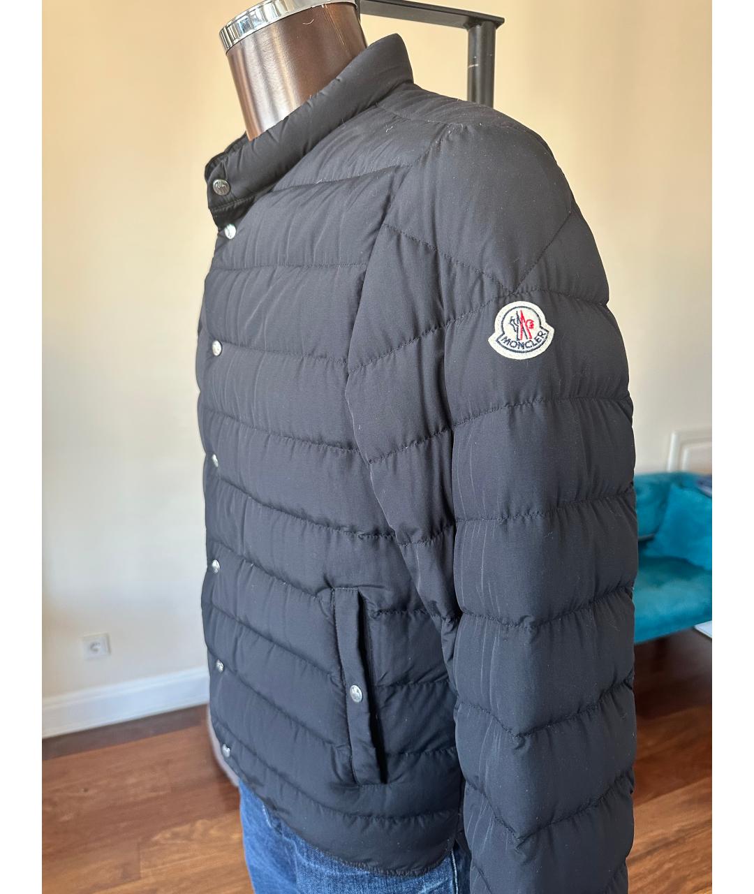 MONCLER Черный полиамидовый пуховик, фото 5