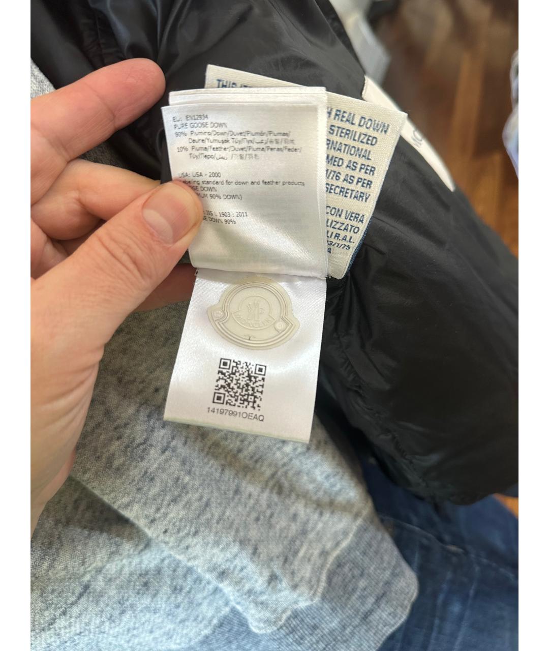 MONCLER Черный полиамидовый пуховик, фото 4