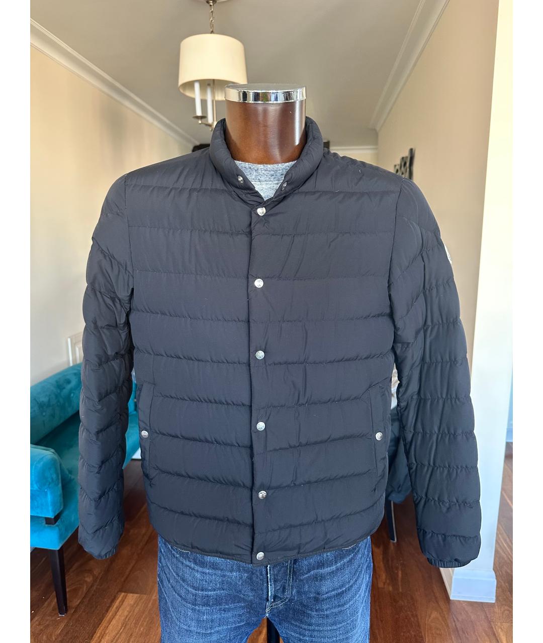 MONCLER Черный полиамидовый пуховик, фото 6