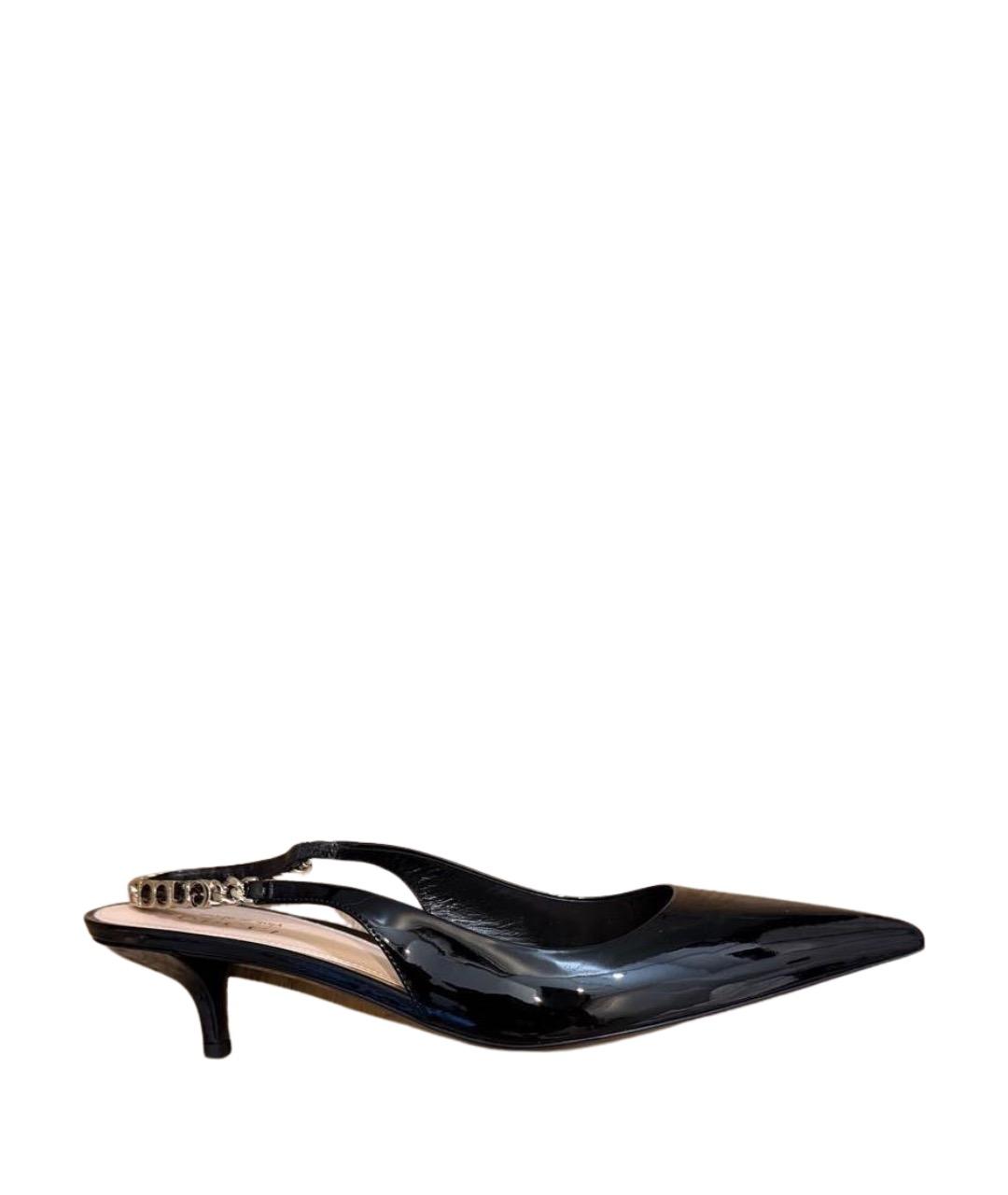 GUCCI Черные мюли из лакированной кожи, фото 1