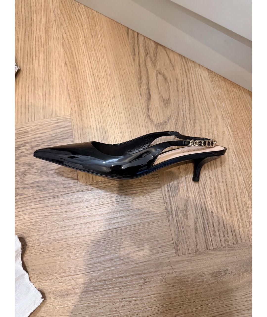 GUCCI Черные мюли из лакированной кожи, фото 9