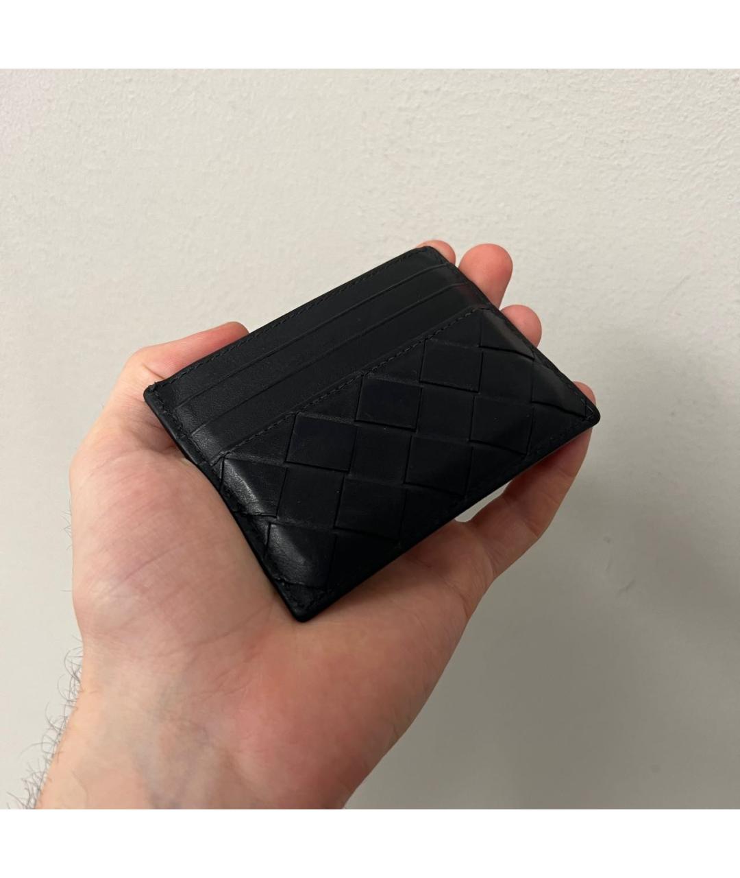 BOTTEGA VENETA Черный кожаный кардхолдер, фото 3