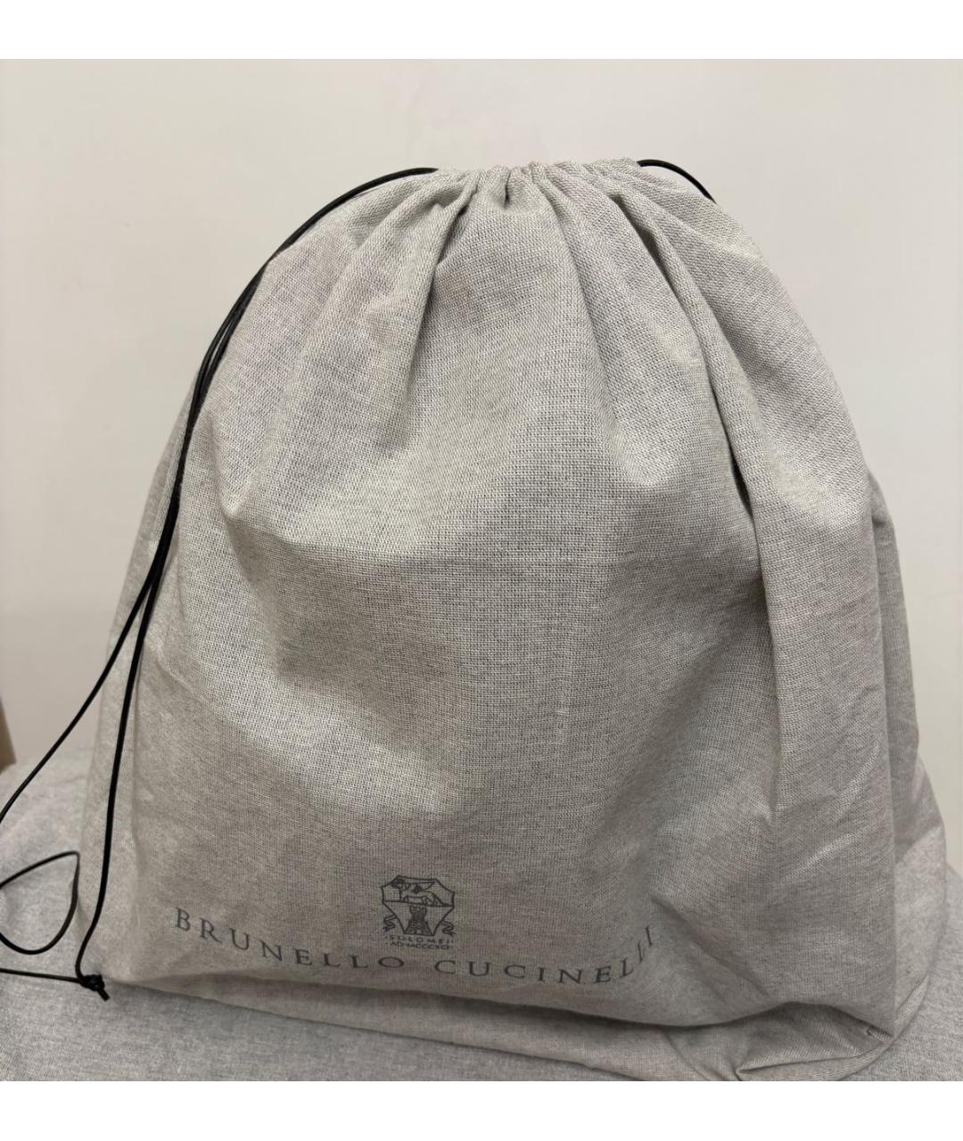 BRUNELLO CUCINELLI Коричневый кожаный рюкзак, фото 6