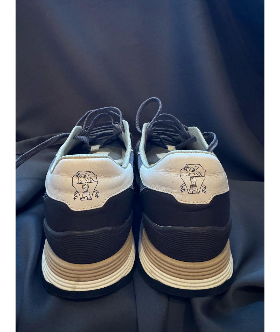 BRUNELLO CUCINELLI Серые кожаные низкие кроссовки / кеды, фото 4