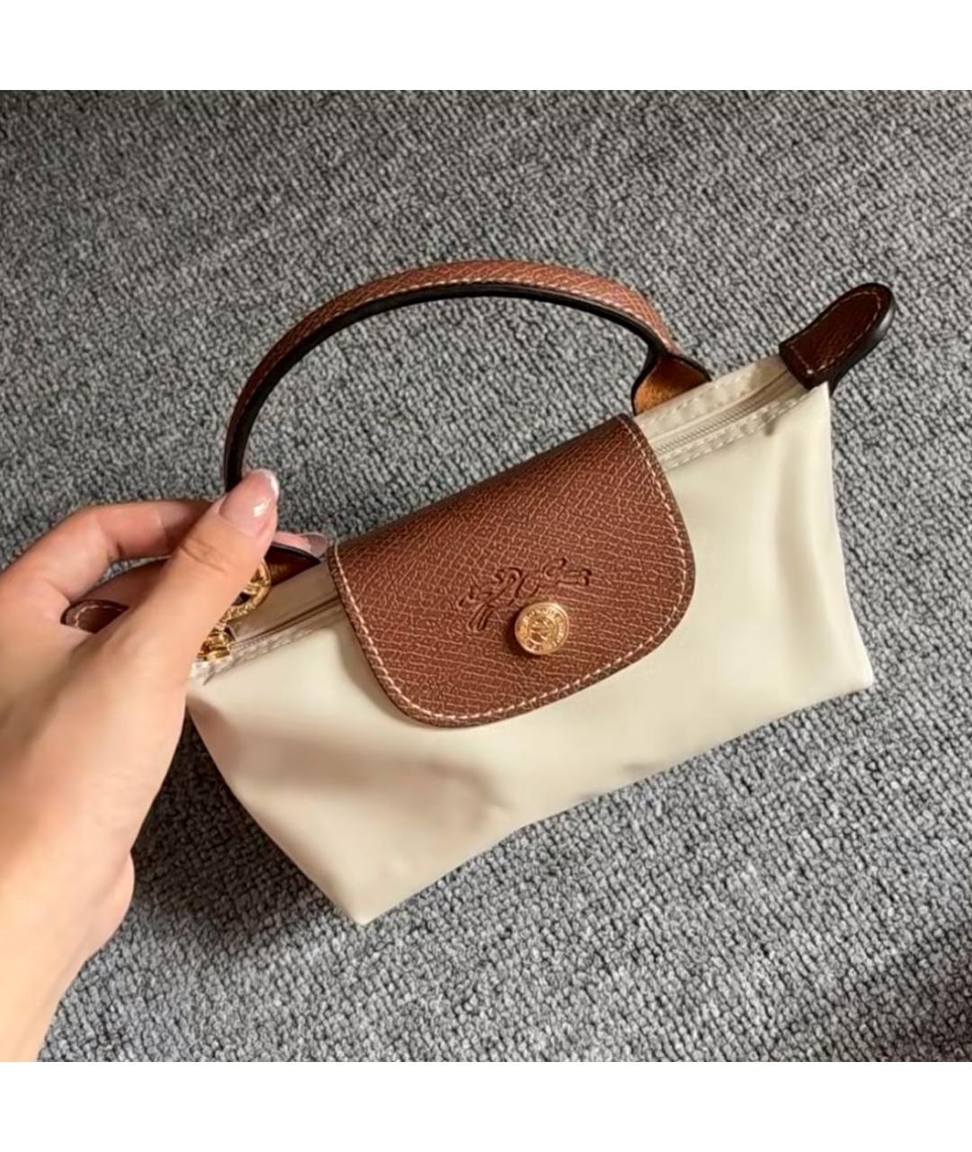 LONGCHAMP Бежевая сумка с короткими ручками, фото 4