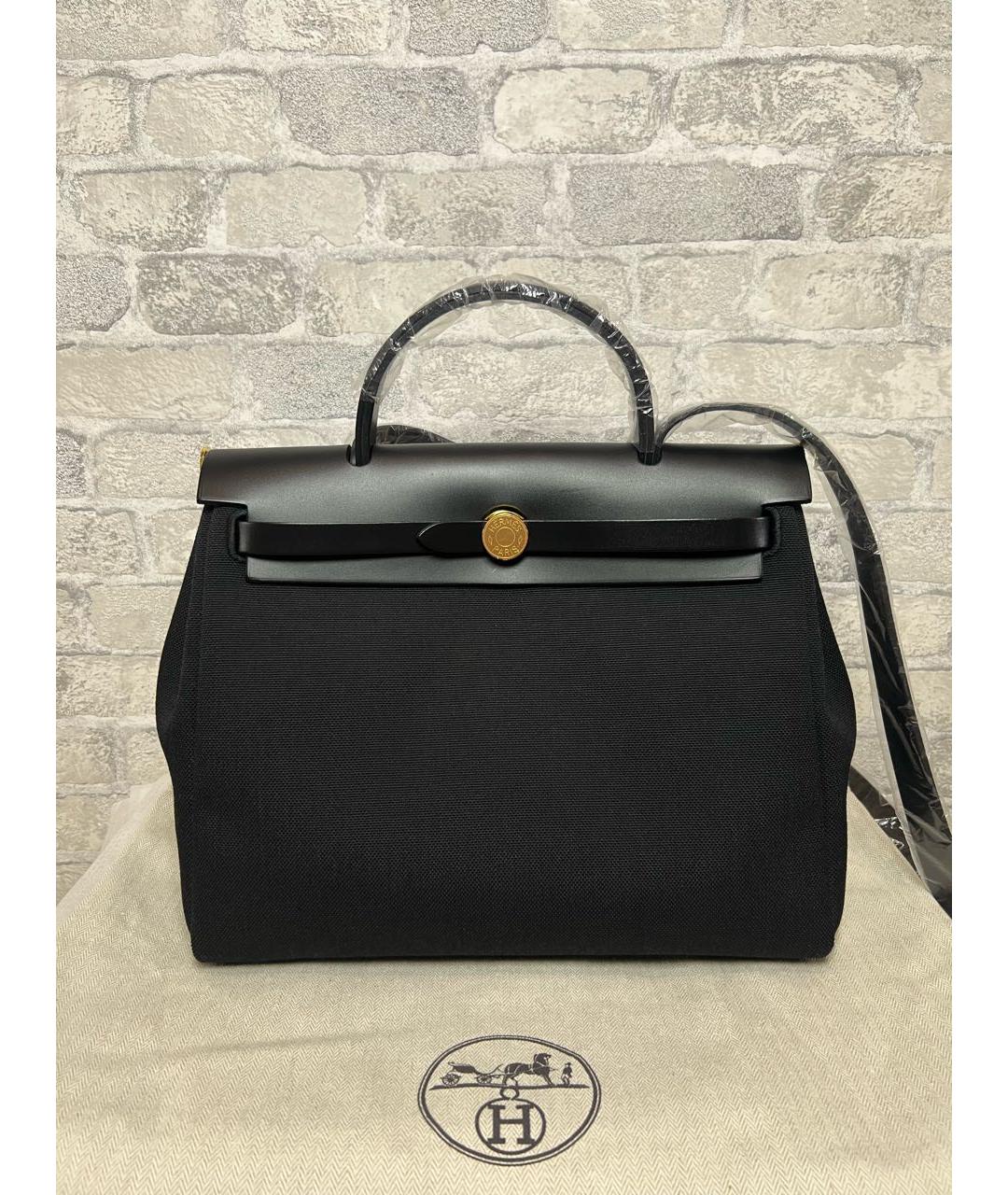 HERMES Черная тканевая сумка через плечо, фото 9