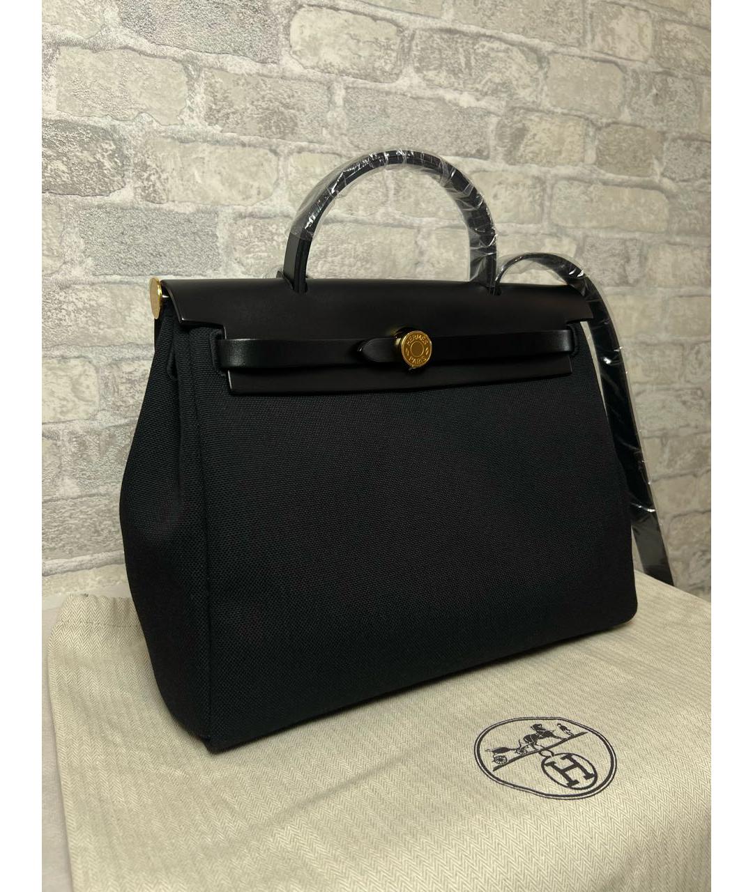 HERMES Черная тканевая сумка через плечо, фото 2