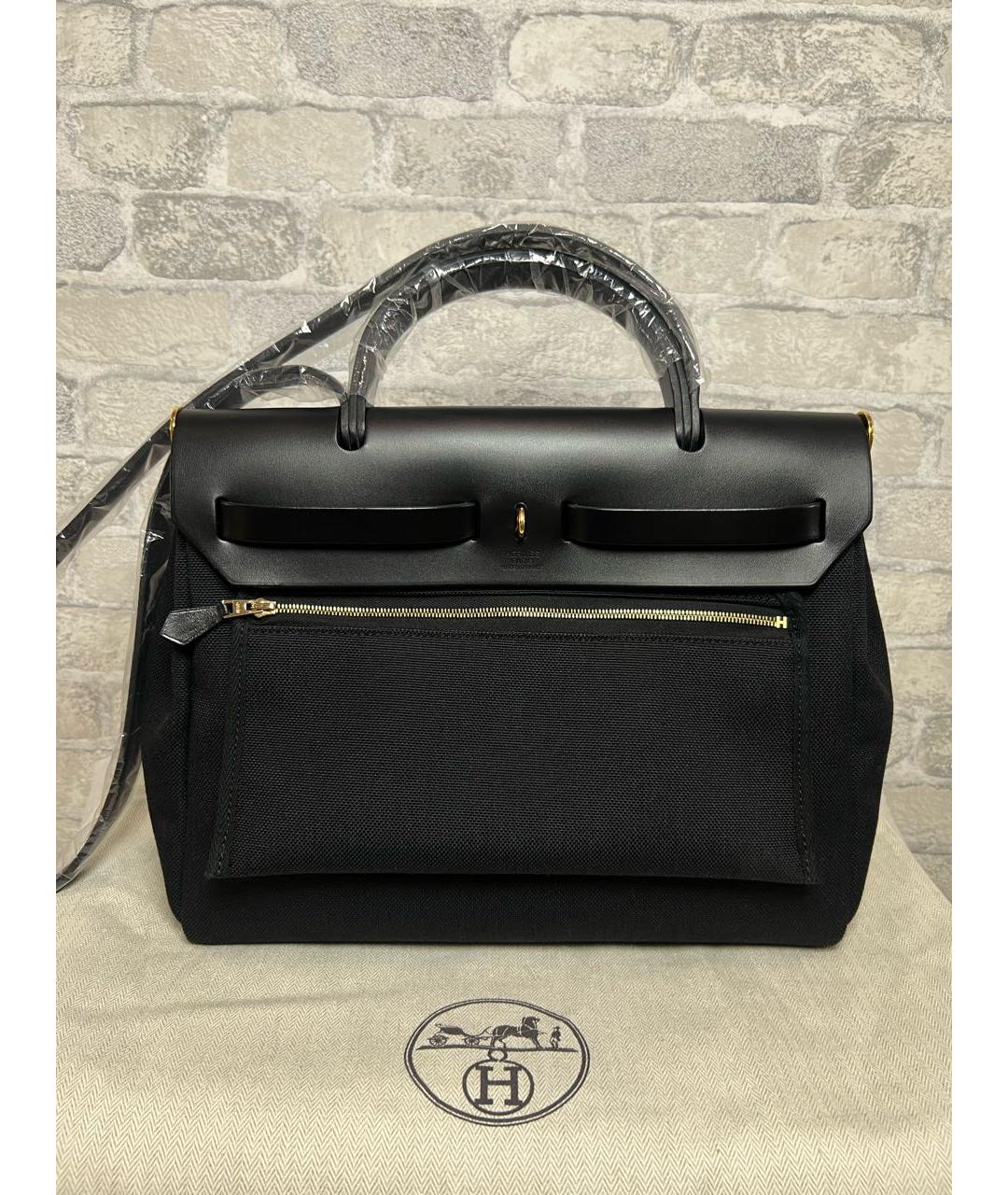 HERMES Черная тканевая сумка через плечо, фото 5