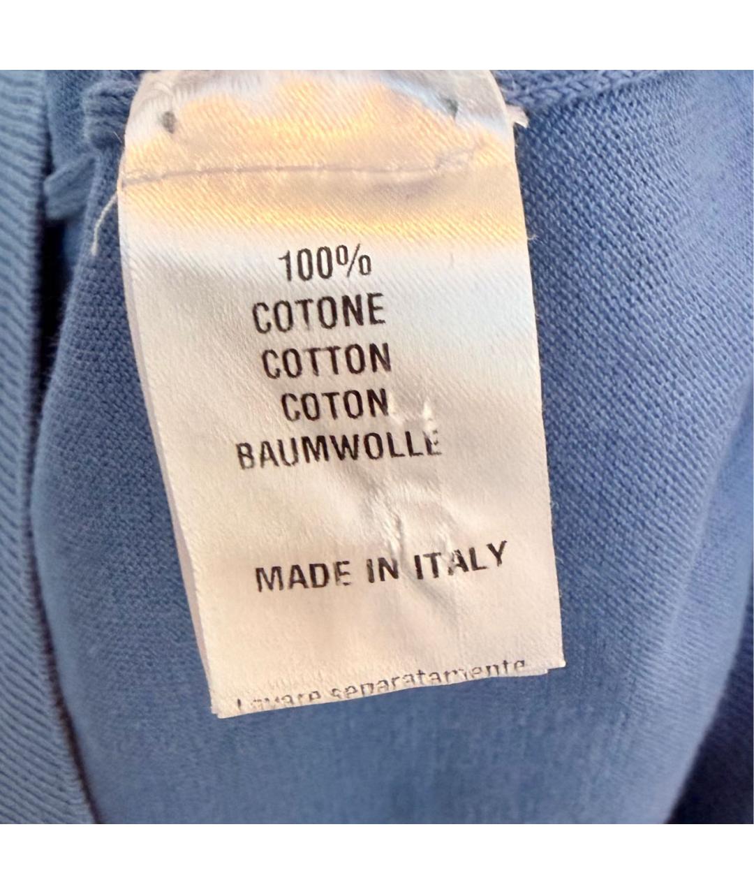 CANALI Голубое хлопковое поло с коротким рукавом, фото 4