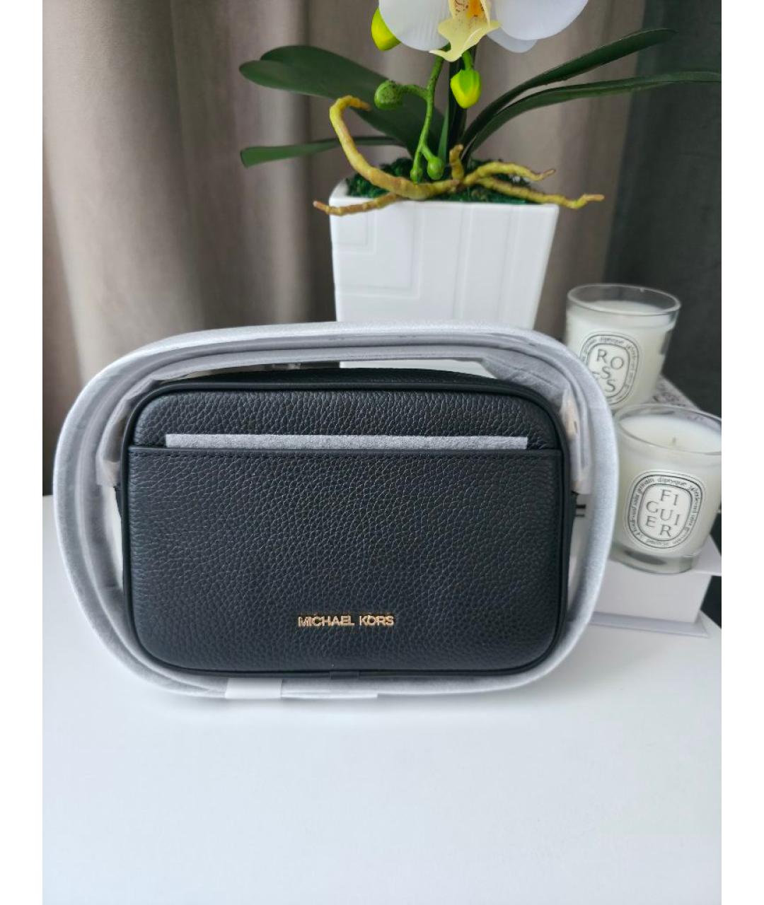 MICHAEL KORS Черная кожаная сумка через плечо, фото 5