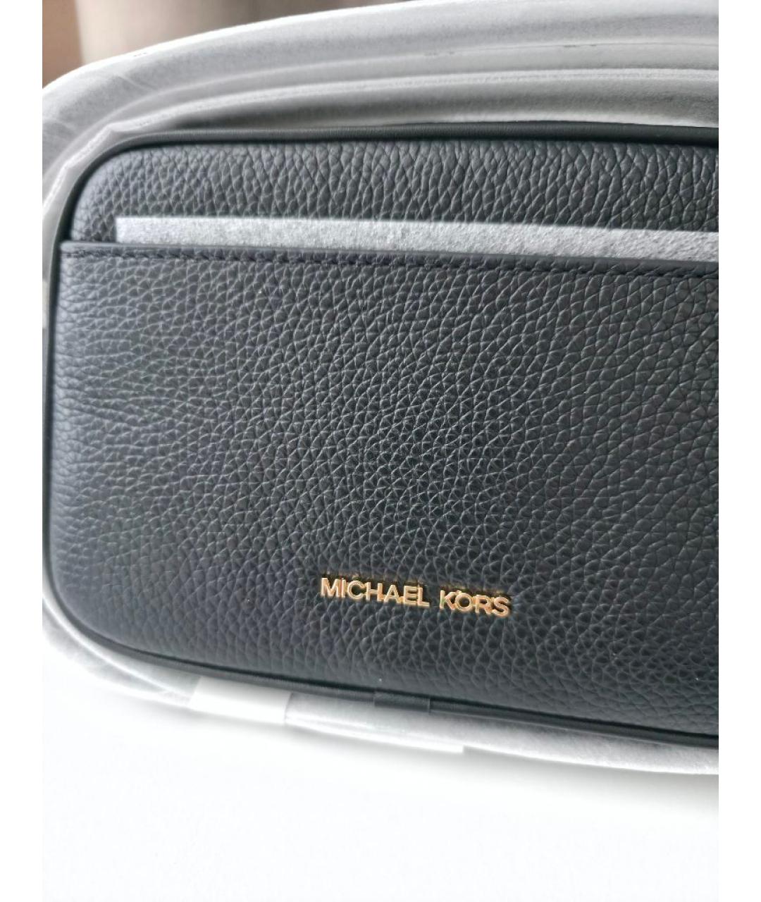 MICHAEL KORS Черная кожаная сумка через плечо, фото 6