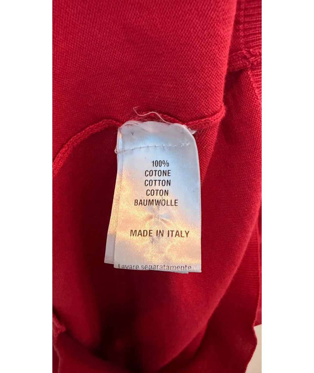 CANALI Красное хлопковое поло с коротким рукавом, фото 4