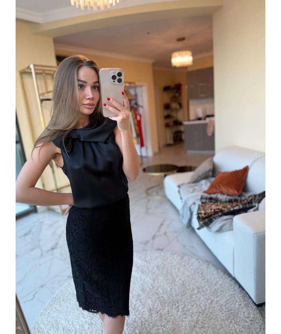 ESCADA Черная шелковая блузы, фото 8