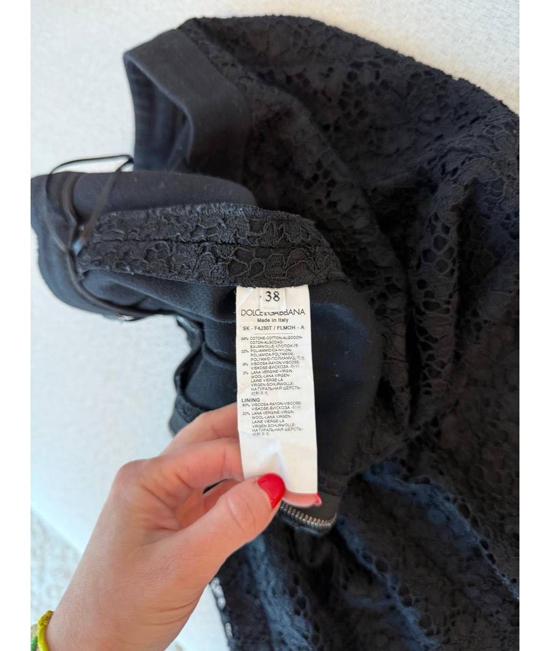 DOLCE&GABBANA Черная юбка миди, фото 4