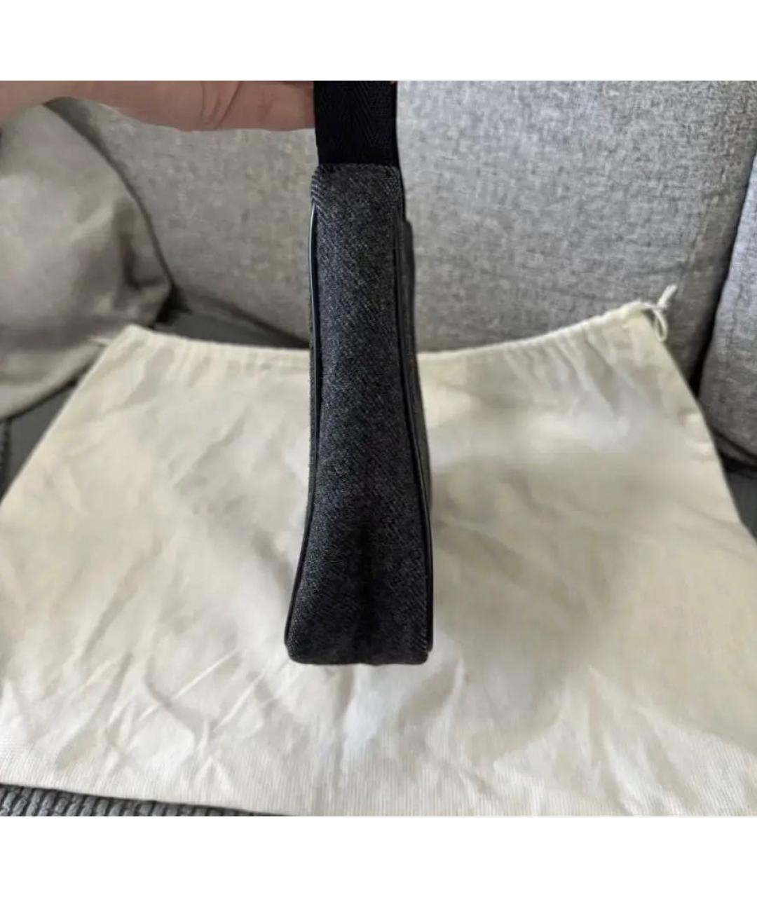 PRADA Серая шерстяная сумка с короткими ручками, фото 6