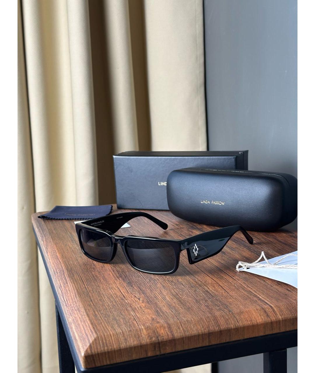 LINDA FARROW Черные пластиковые солнцезащитные очки, фото 3