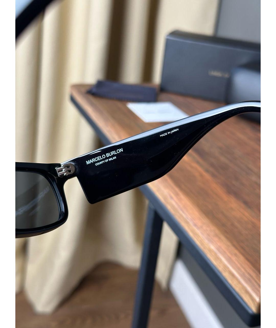 LINDA FARROW Черные пластиковые солнцезащитные очки, фото 4