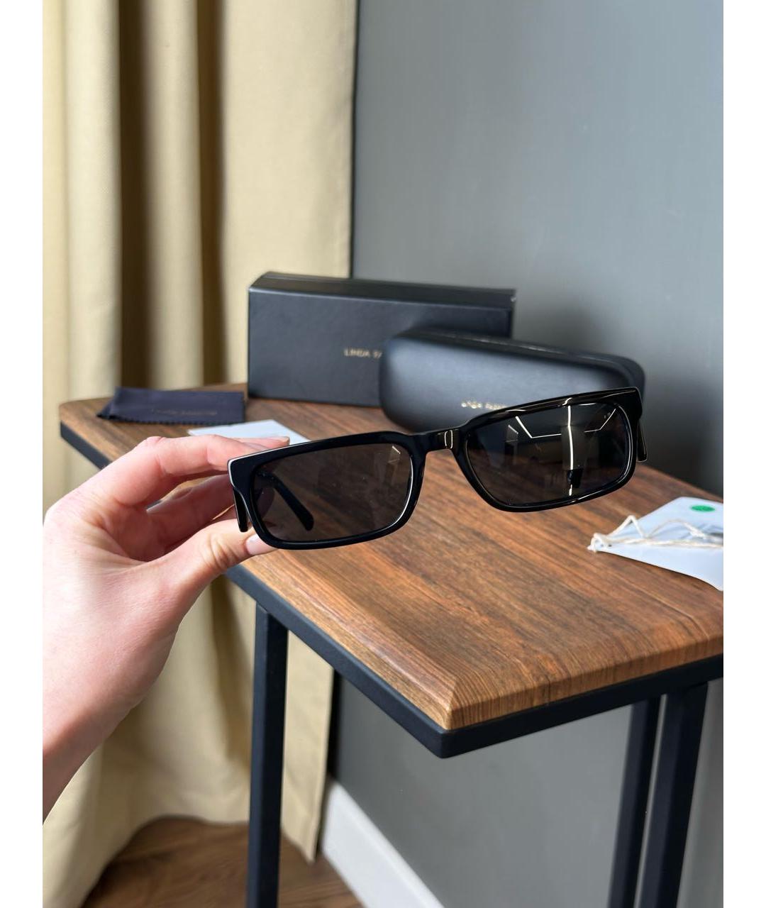 LINDA FARROW Черные пластиковые солнцезащитные очки, фото 6