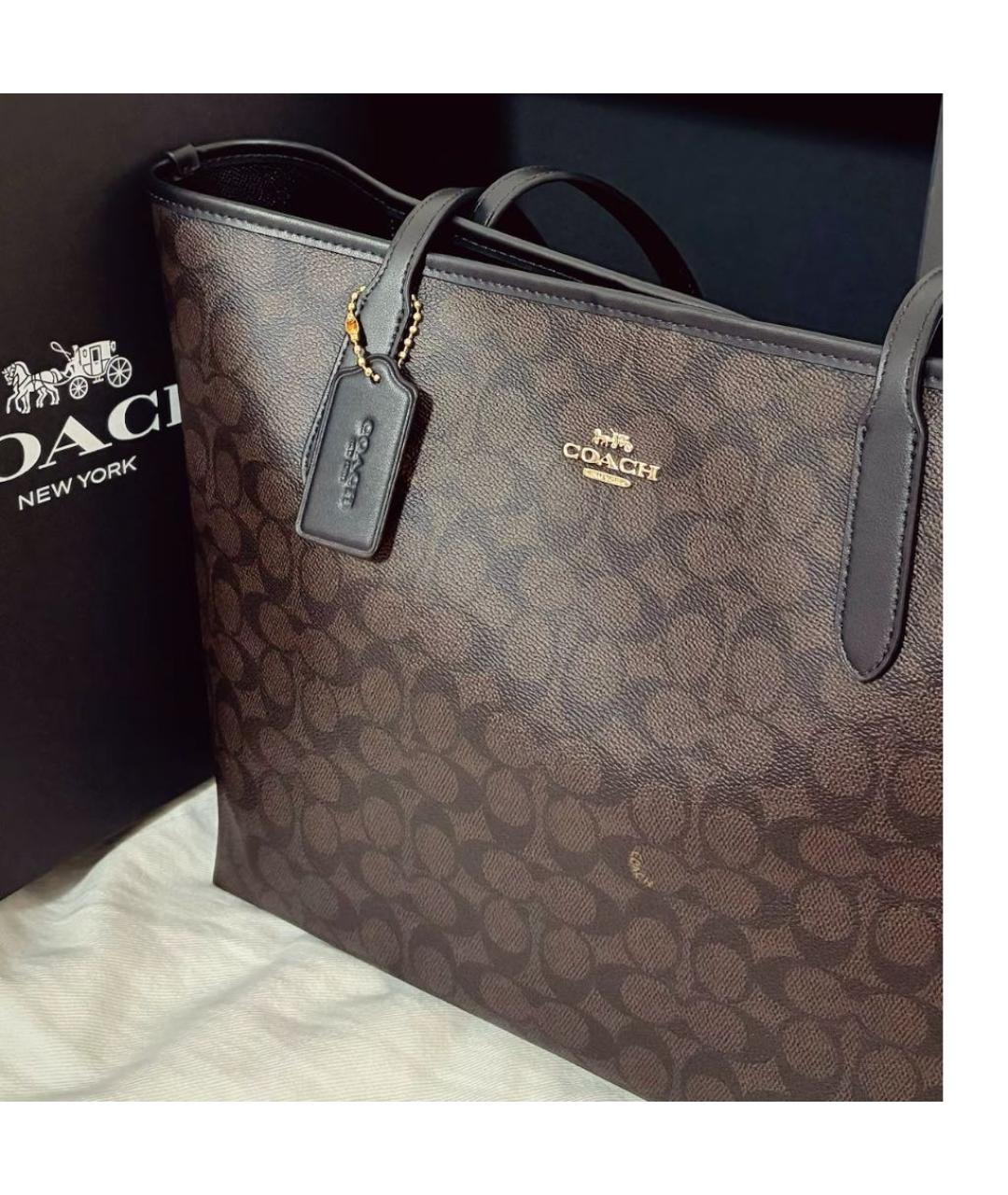 COACH Коричневая сумка тоут, фото 4