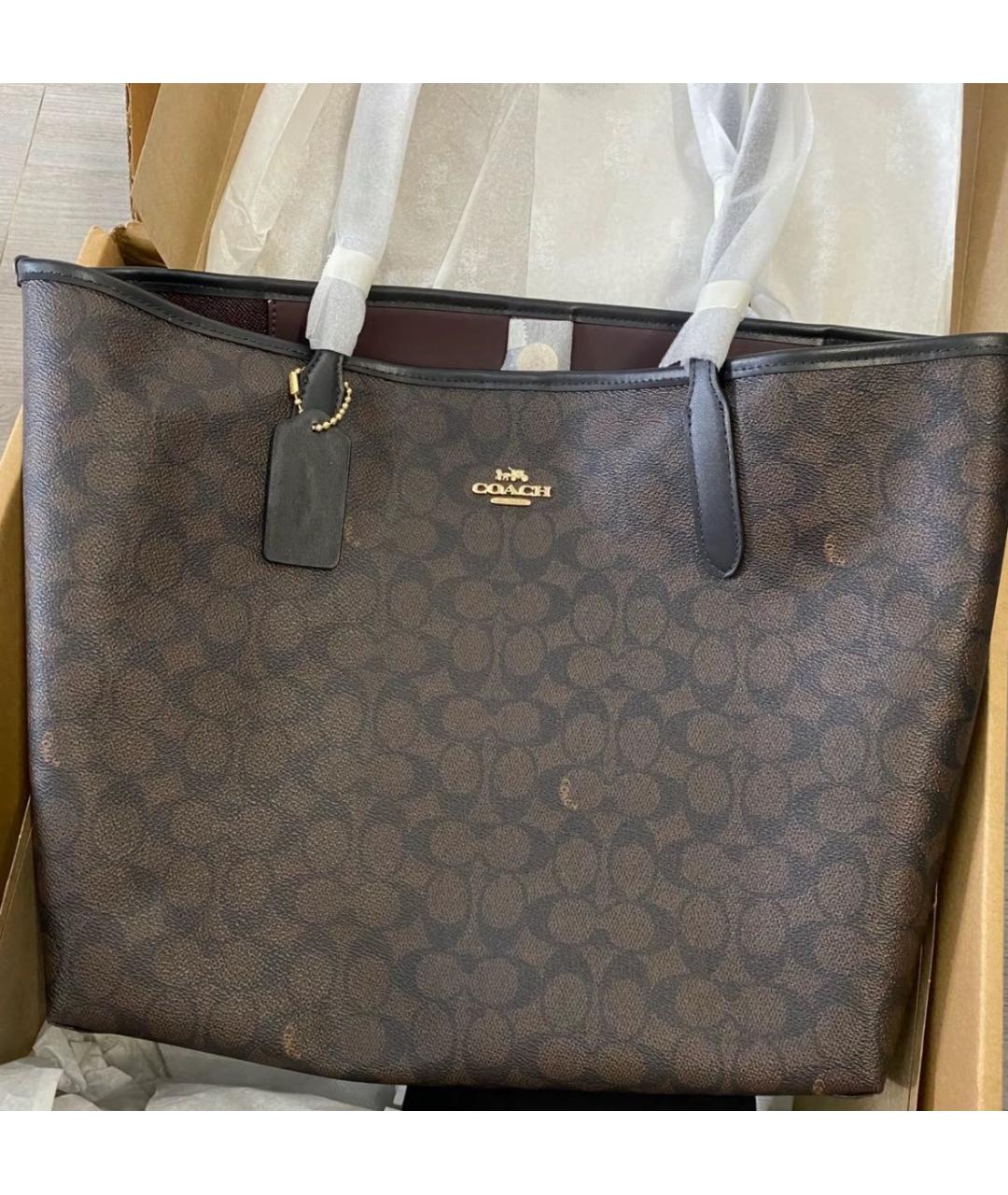 COACH Коричневая сумка тоут, фото 6