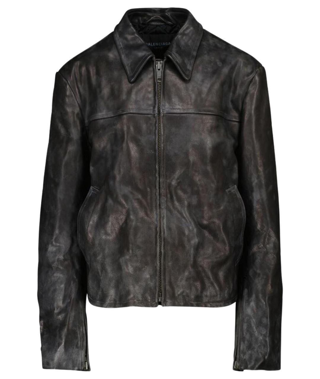 BALENCIAGA Коричневая кожаная куртка, фото 1
