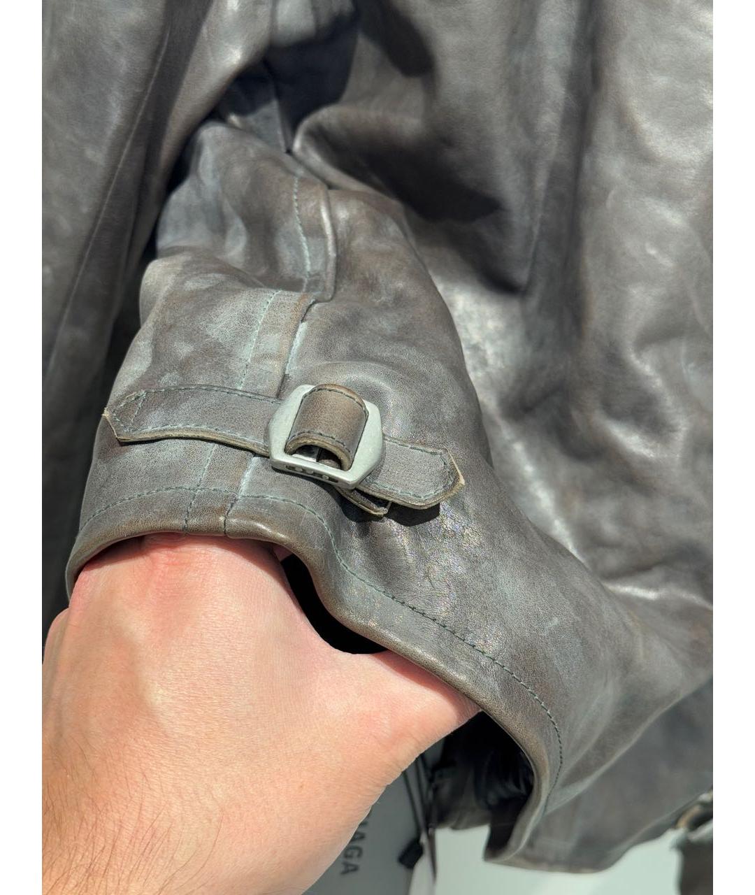 BALENCIAGA Коричневая кожаная куртка, фото 5