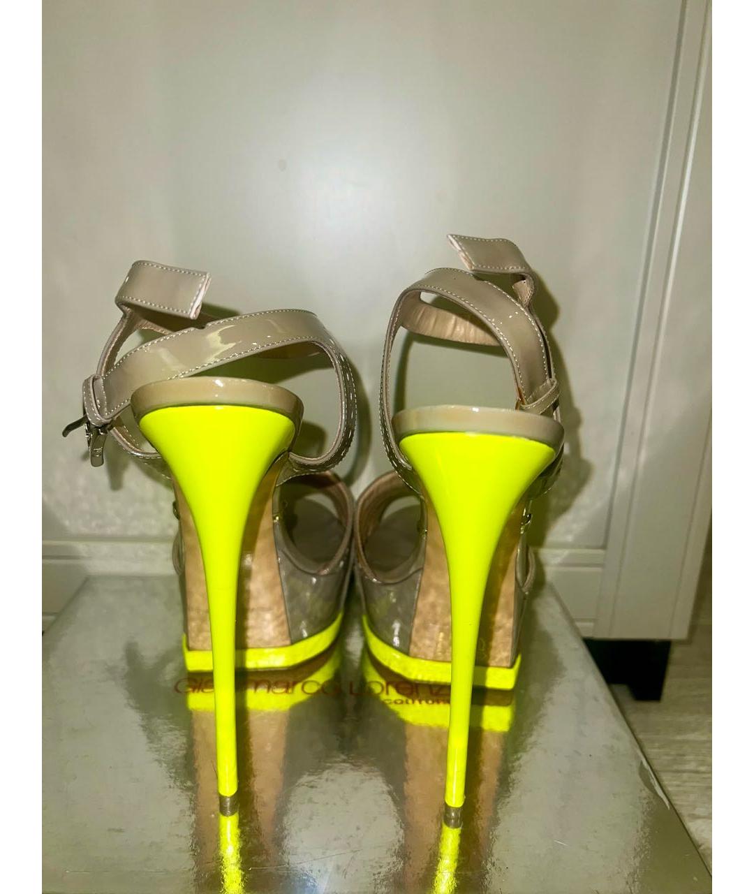 GIAN MARCO LORENZI Серые кожаные босоножки, фото 4