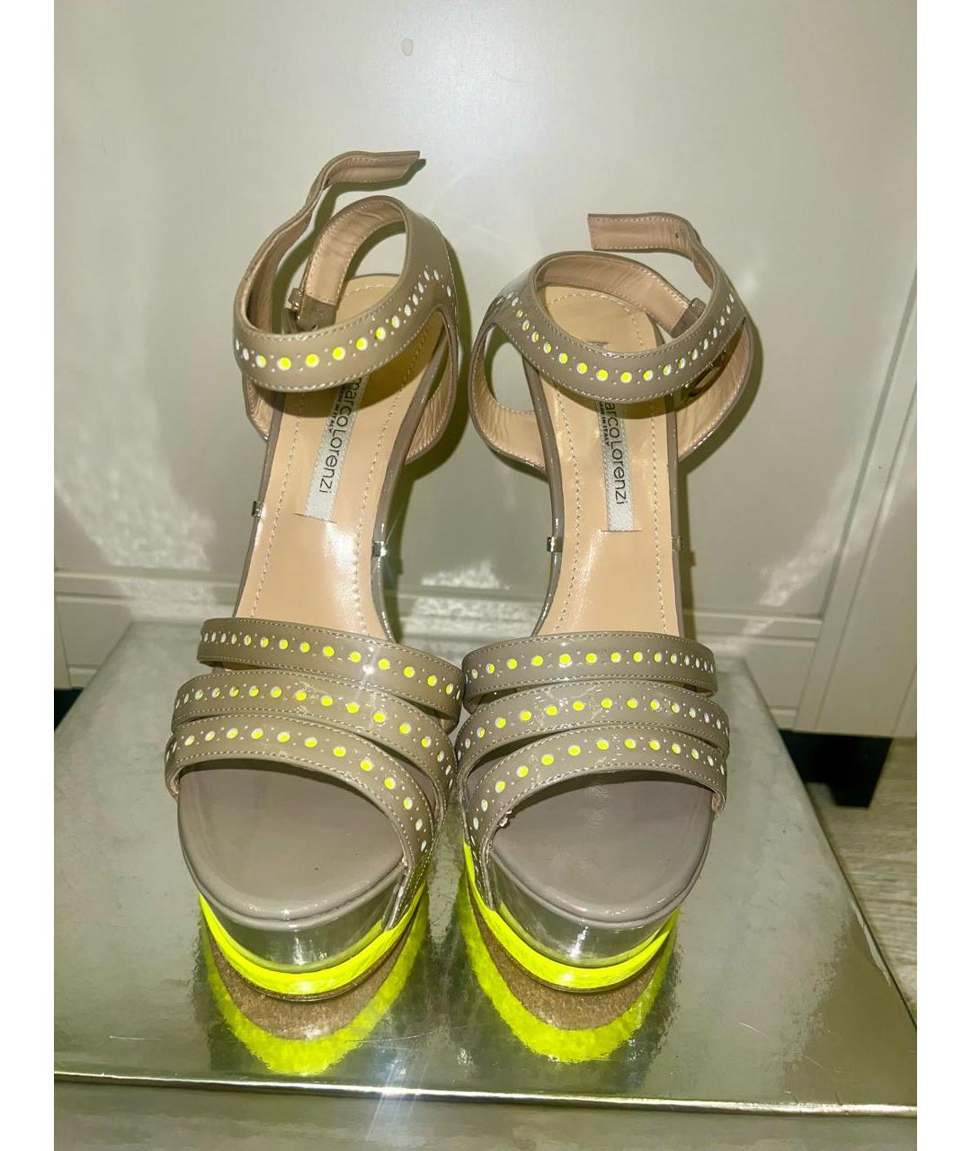 GIAN MARCO LORENZI Серые кожаные босоножки, фото 2