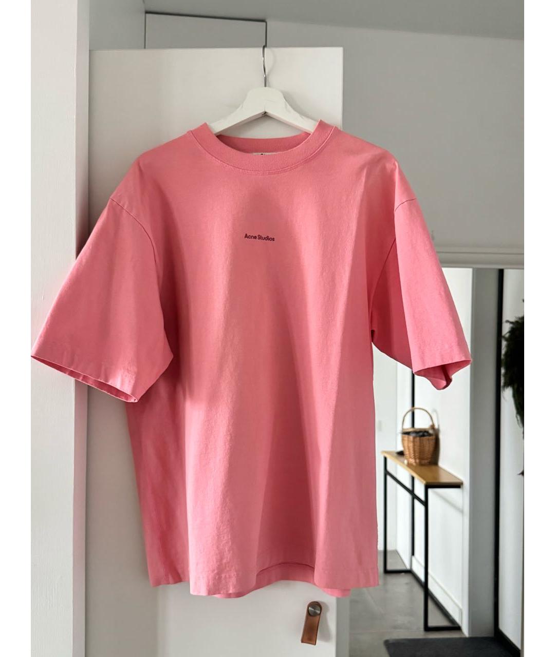 ACNE STUDIOS Розовая хлопковая футболка, фото 5