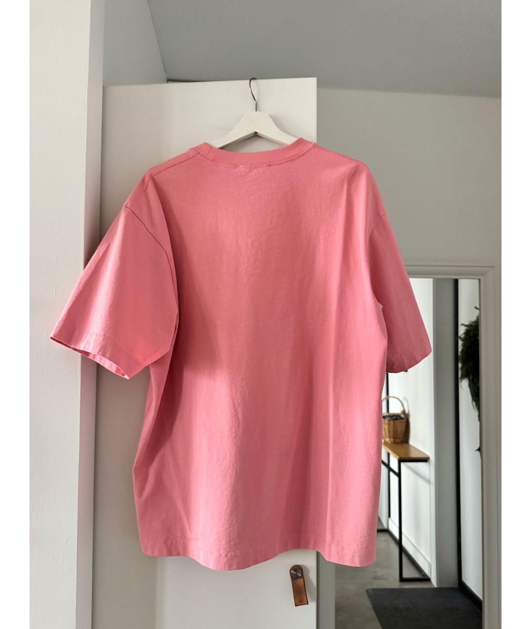 ACNE STUDIOS Розовая хлопковая футболка, фото 2